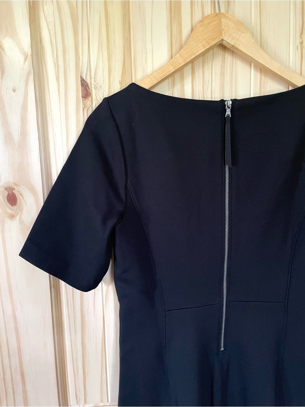 Spanx Shape Ponte Mini Dress Sz M Classic Black Minimalist Office Chic Workwear - Picture 10 of 11